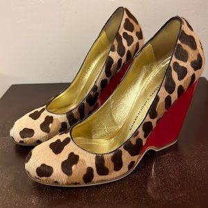Giuseppe zanotti wedge fur animal print